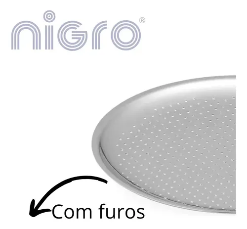 Forma de pizza perfurada 36 cm Nigro
